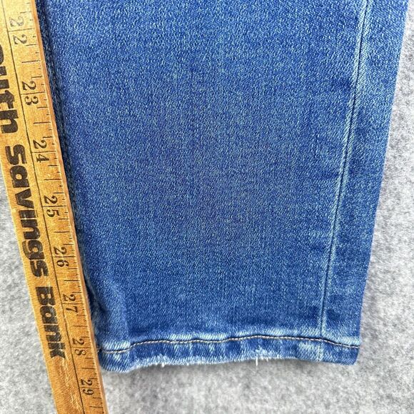 Vervet Blue Distressed Jeans Womens 27 Button Fly Slim Ankle Medium Wash Stretch - Picture 6 of 13